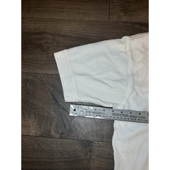 VTG Walt Disney World Mickey Ears Polo Shirt White Textured USA Men’s Small - Picture 8 of 8